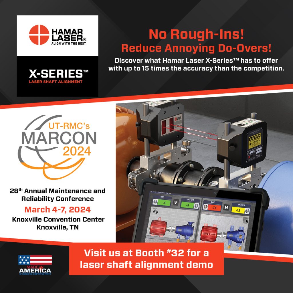 Visit Hamar Laser X-Series at UT-RMC's MARCON 2024 March 4-7 in Knoxville, TN